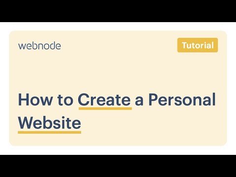 Webnode | How to Create a Personal Website
